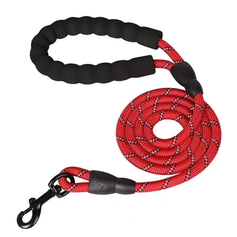 Reflective Dog Leash With Comfortable Padded Handle - Double Heavy Duty Traction Rope For Strong Dogs - Enhance Safety and Control