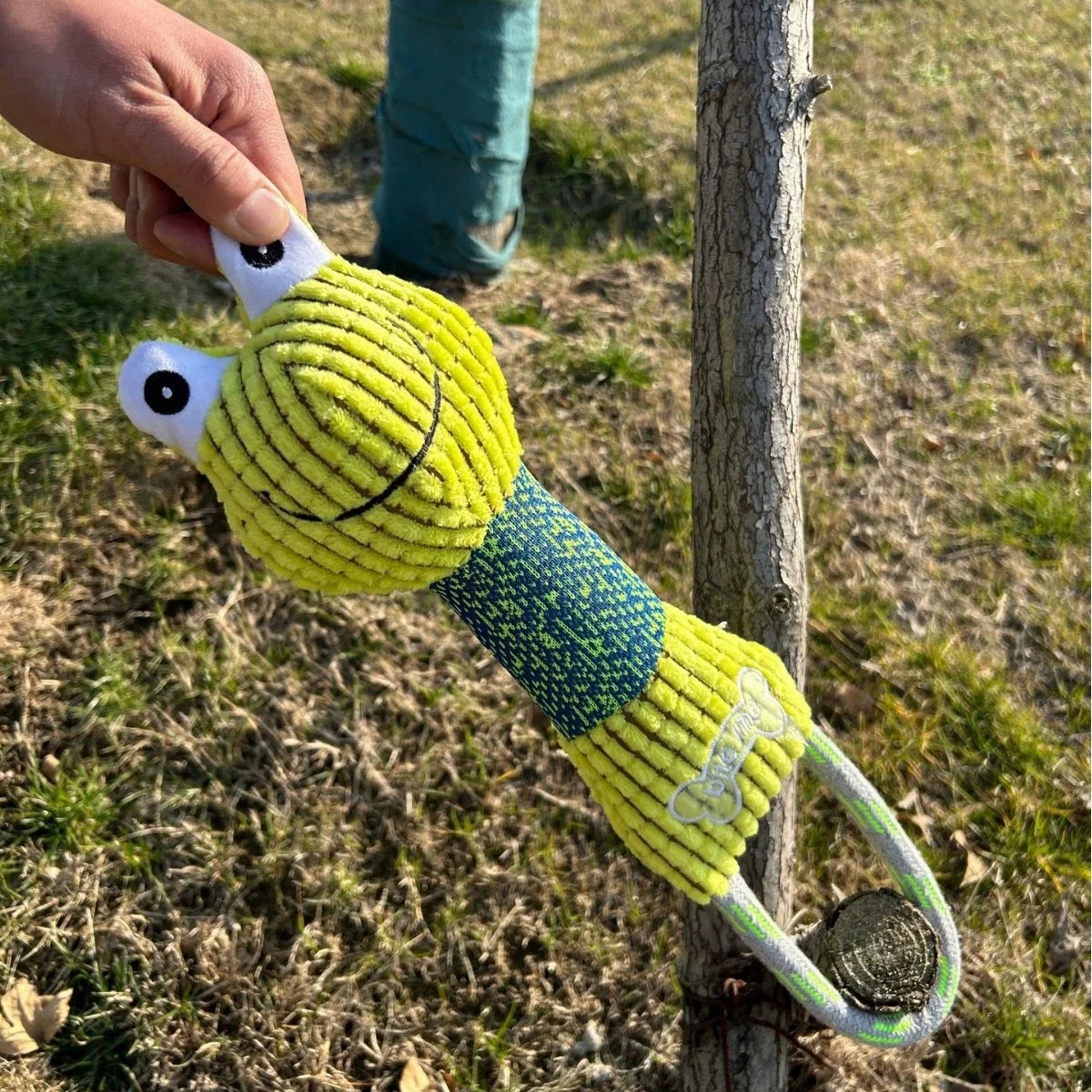 Squeaky Corduroy Animal Dog Toy | Bite-Resistant Plush | Frog, Hippo, Monkey & Elephant