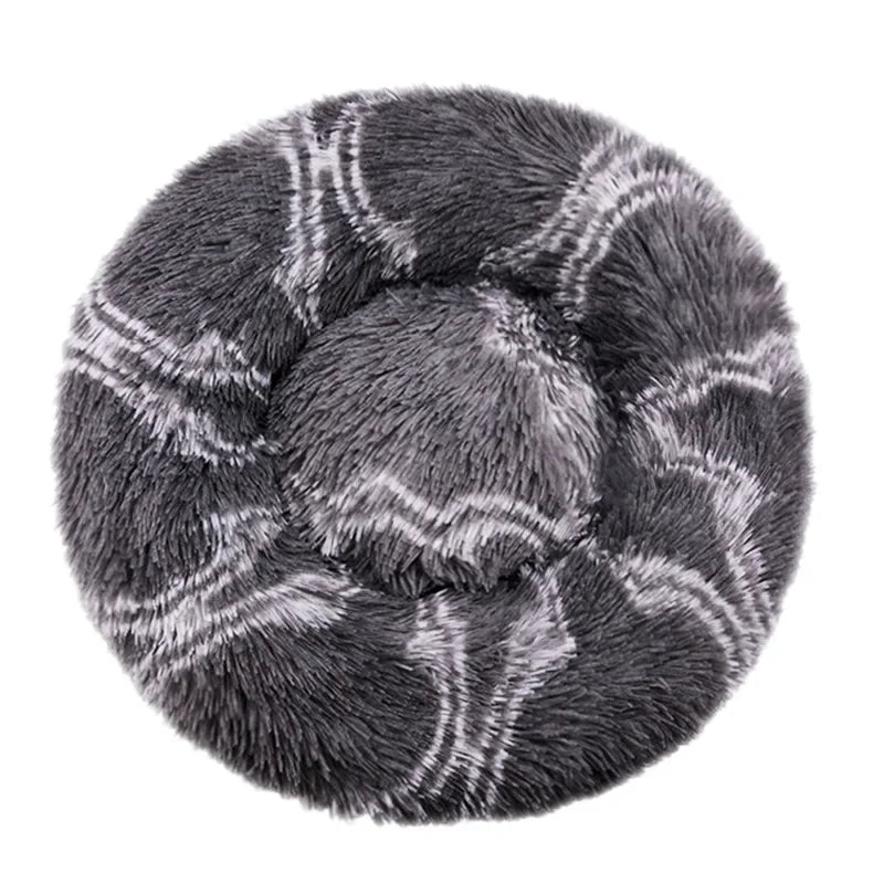 Round Plush Dog & Cat Bed | Non-Slip | Machine Washable | 6 Sizes