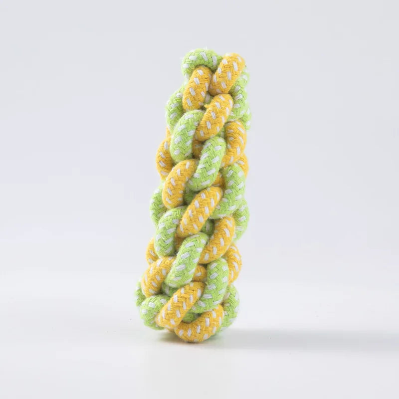 Interactive Cotton Rope Dog Toy | Chew & Tug | Toothbrush Ball | Small & Large Dogs
