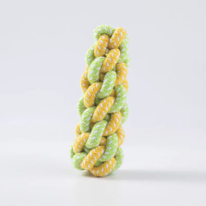 Interactive Cotton Rope Dog Toy | Chew & Tug | Toothbrush Ball | Small & Large Dogs