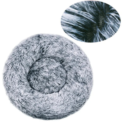 Round Plush Dog & Cat Bed | Non-Slip | Machine Washable | 6 Sizes