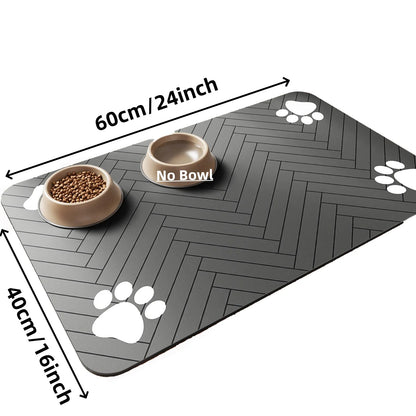 Absorbent Pet Feeding Mat | Quick-Dry Diatomite | Waterproof Backing | Dog & Cat