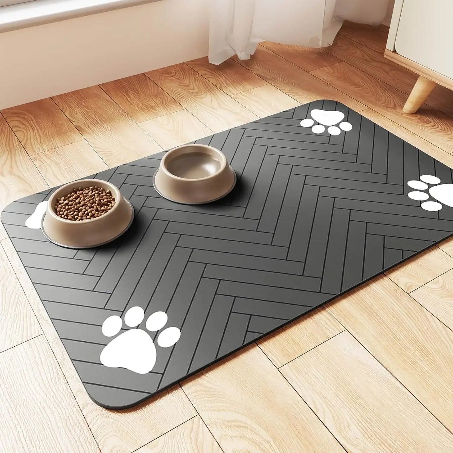Absorbent Pet Feeding Mat | Quick-Dry Diatomite | Waterproof Backing | Dog & Cat