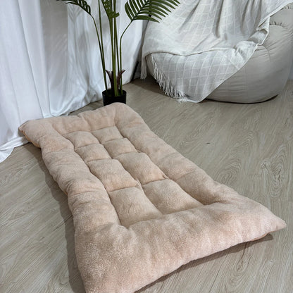 Double-Sided Dog Bed Mat | Warm & Breathable | Sizes S–L | Beige & Gray