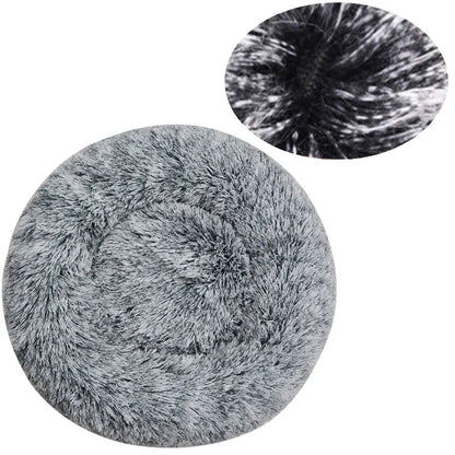 Round Plush Dog & Cat Bed | Non-Slip | Machine Washable | 6 Sizes