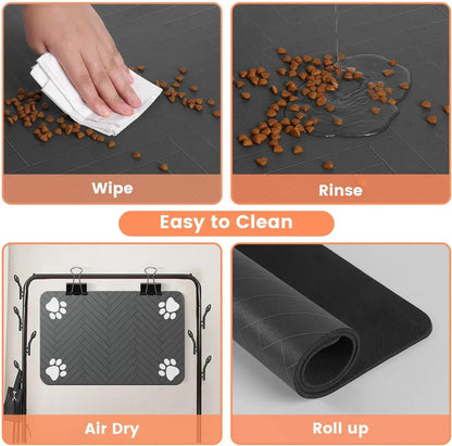 Absorbent Pet Feeding Mat | Quick-Dry Diatomite | Waterproof Backing | Dog & Cat