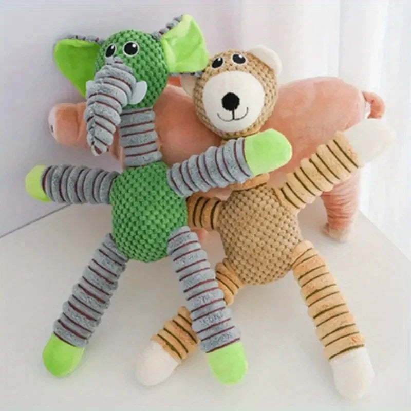 Anxiety-Relief Plush Puppy Toy | Teething Chew | Elephant, Pig & Bear | Small & Medium Dogs