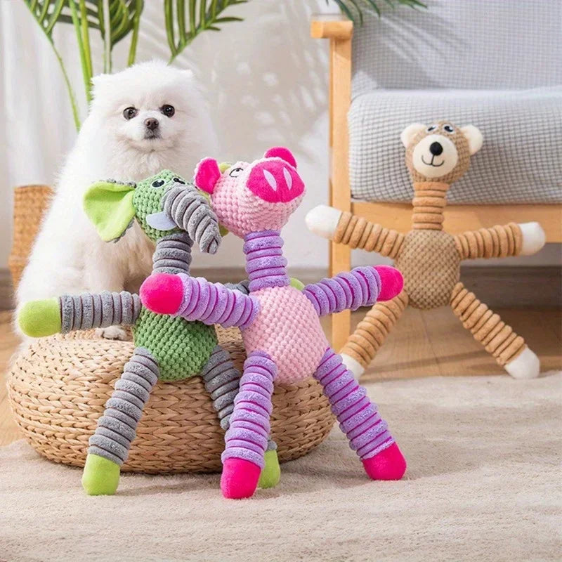 Anxiety-Relief Plush Puppy Toy | Teething Chew | Elephant, Pig & Bear | Small & Medium Dogs
