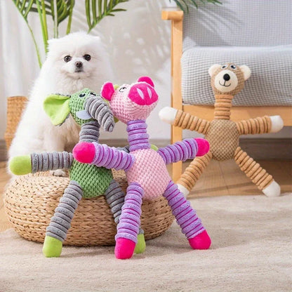 Anxiety-Relief Plush Puppy Toy | Teething Chew | Elephant, Pig & Bear | Small & Medium Dogs