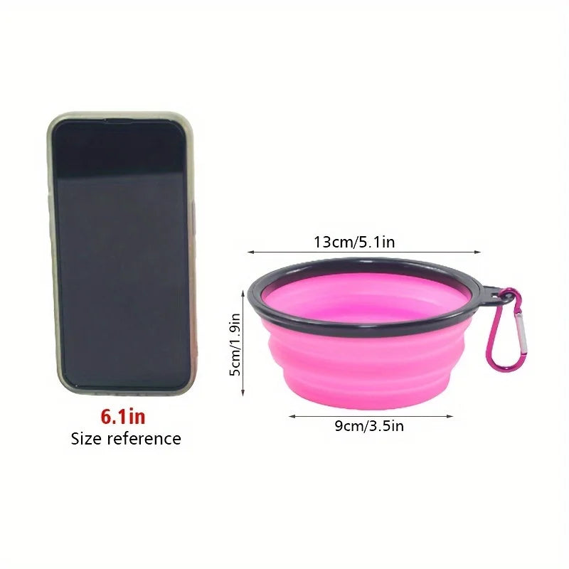 Foldable Silicone Dog Travel Bowl | Food & Water | 7 Colors | Portable
