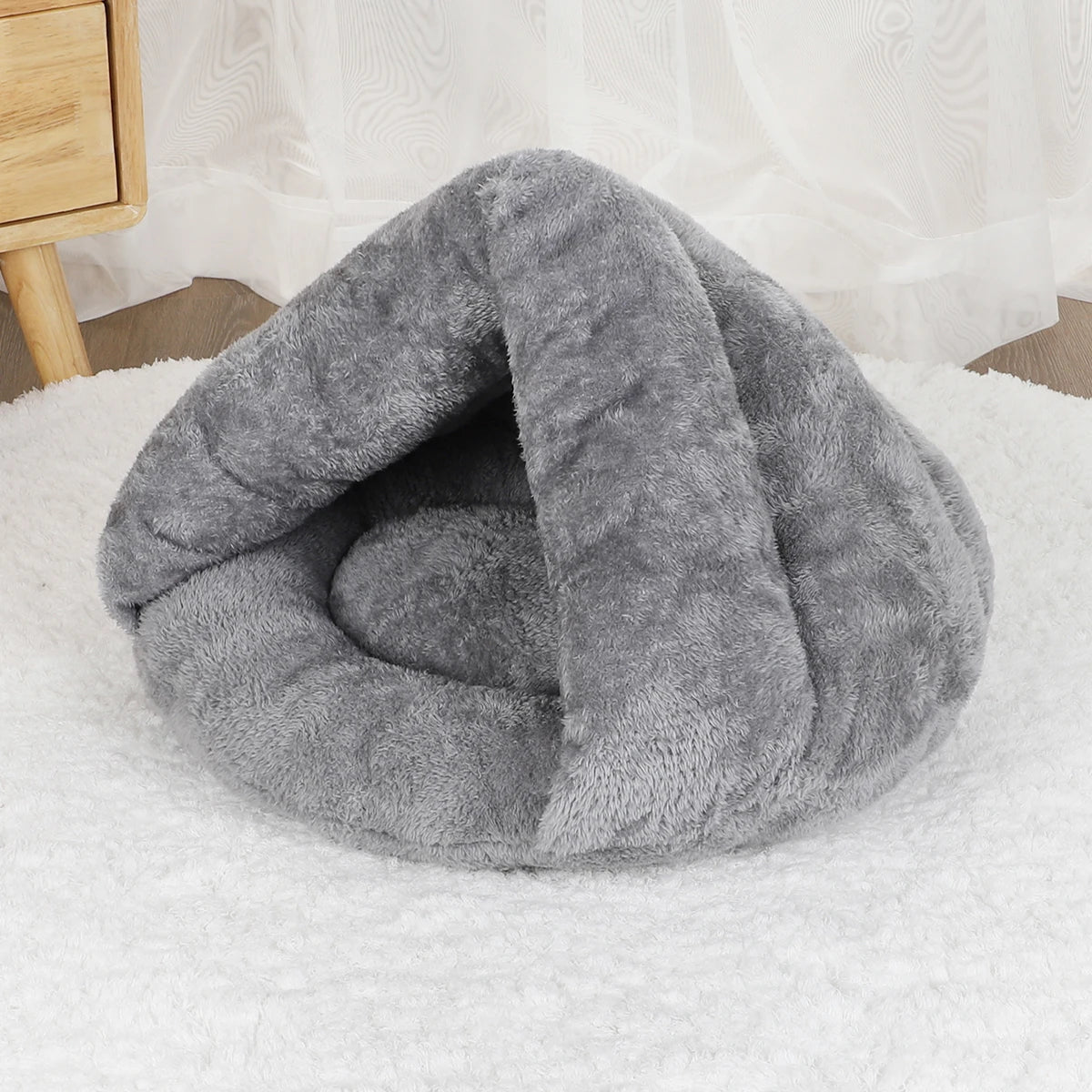 Round Plush Dog Sofa Bed | Washable | Small & Medium Dogs & Cats | S–L
