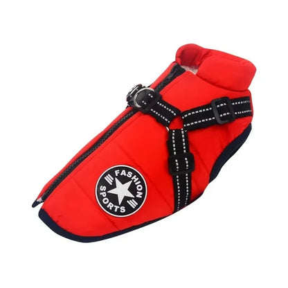 Waterproof Winter Dog Jacket With Built-In Harness | Sizes S–4XL