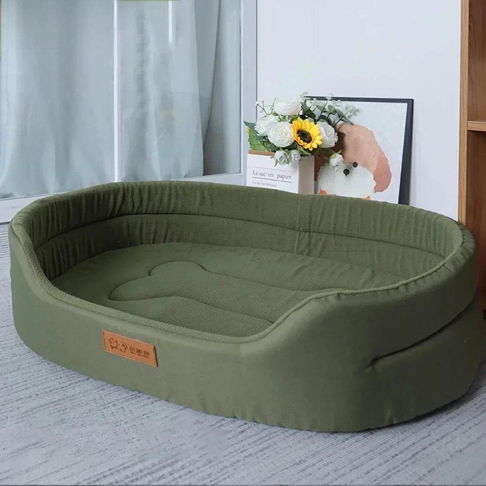 Square Dog Sofa Bed | Coral Fleece | Waterproof Inner Pad | Washable | S–XXL