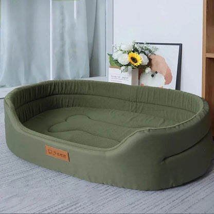 Square Dog Sofa Bed | Coral Fleece | Waterproof Inner Pad | Washable | S–XXL