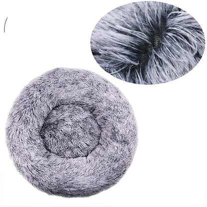 Round Plush Dog & Cat Bed | Non-Slip | Machine Washable | 6 Sizes