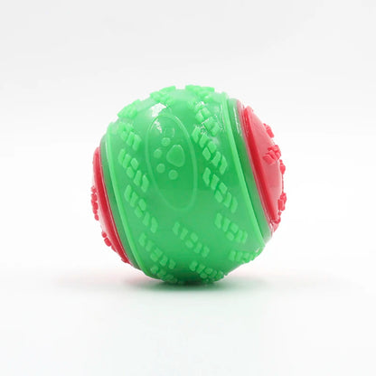 Squeaky TPR Dental Dog Ball | Bite-Resistant | Teeth Cleaning | Blue, Purple & Green