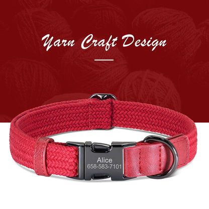 Custom Engraved Dog Collar | Personalized Name & Phone | Nylon | Sizes S–L
