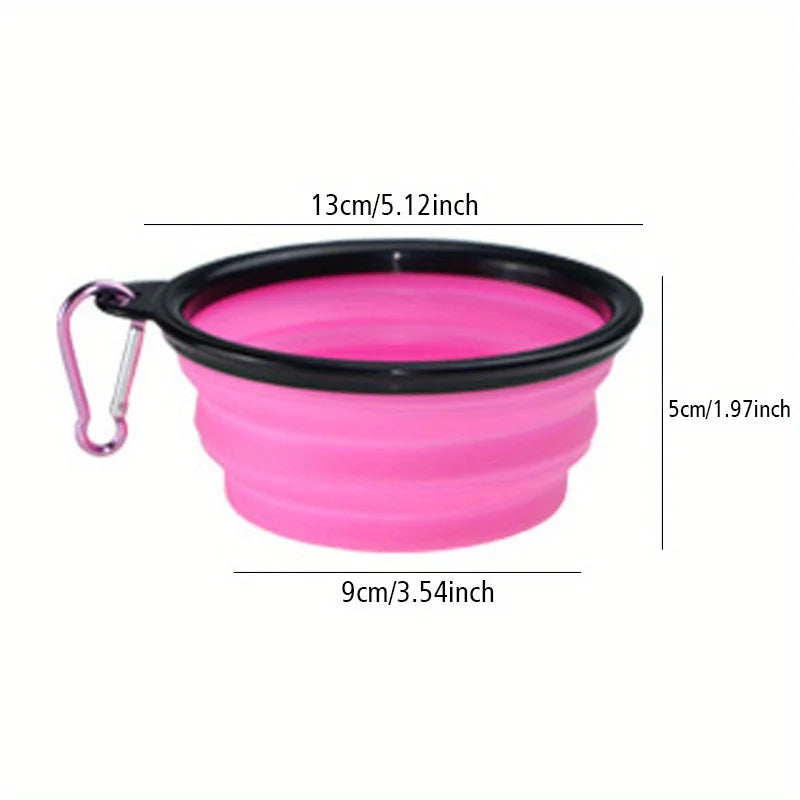 Foldable Silicone Dog Travel Bowl | Food & Water | 7 Colors | Portable