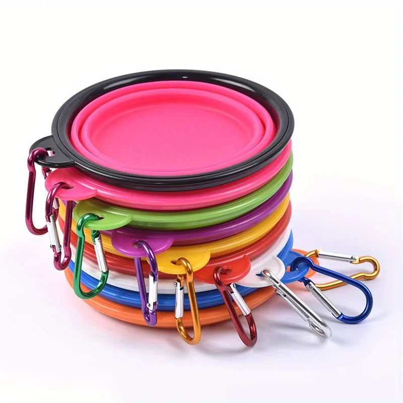 Foldable Silicone Dog Travel Bowl | Food & Water | 7 Colors | Portable