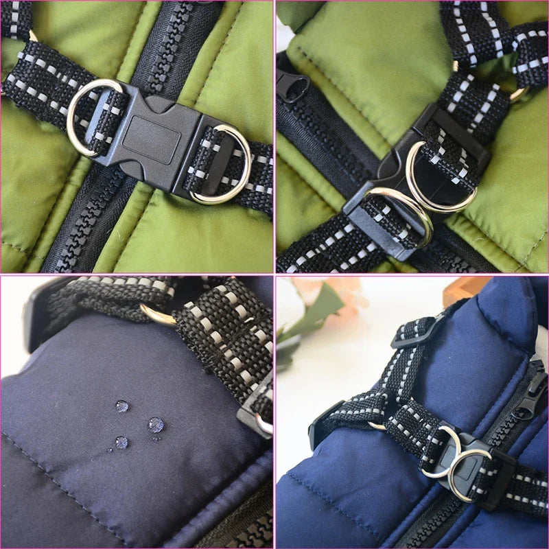 Waterproof Winter Dog Jacket With Built-In Harness | Sizes S–4XL