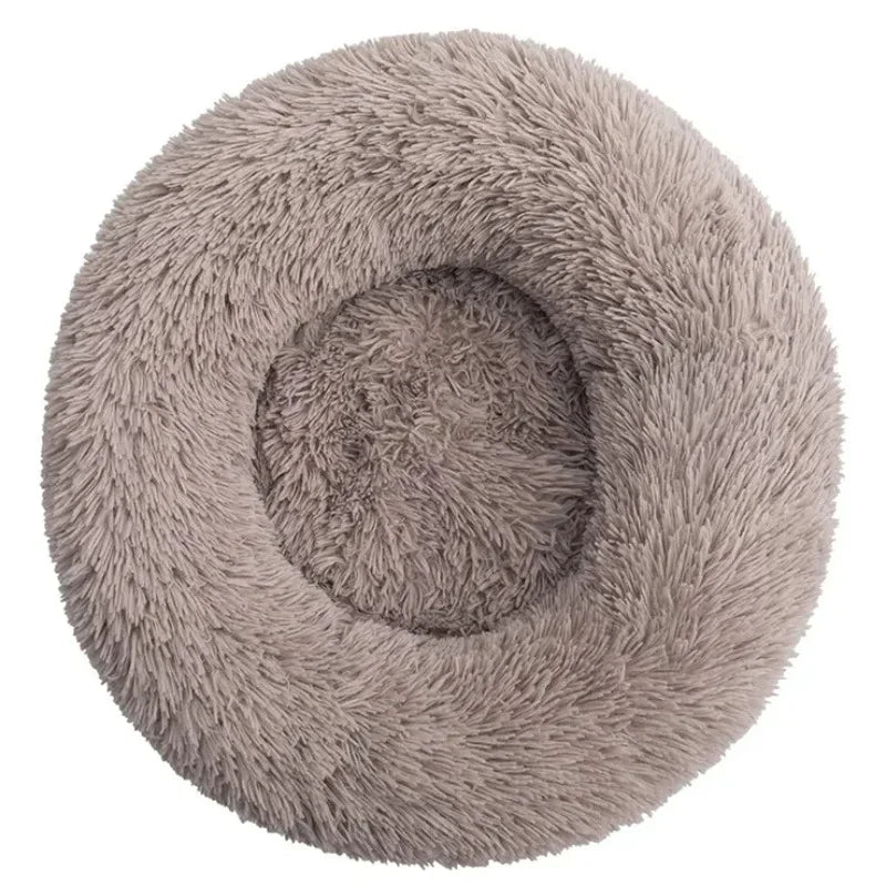 Round Plush Dog & Cat Bed | Non-Slip | Machine Washable | 6 Sizes