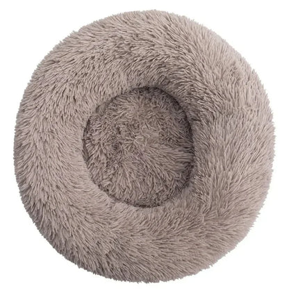 Round Plush Dog & Cat Bed | Non-Slip | Machine Washable | 6 Sizes