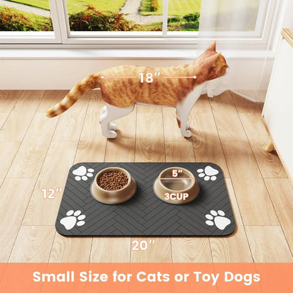 Absorbent Pet Feeding Mat | Quick-Dry Diatomite | Waterproof Backing | Dog & Cat