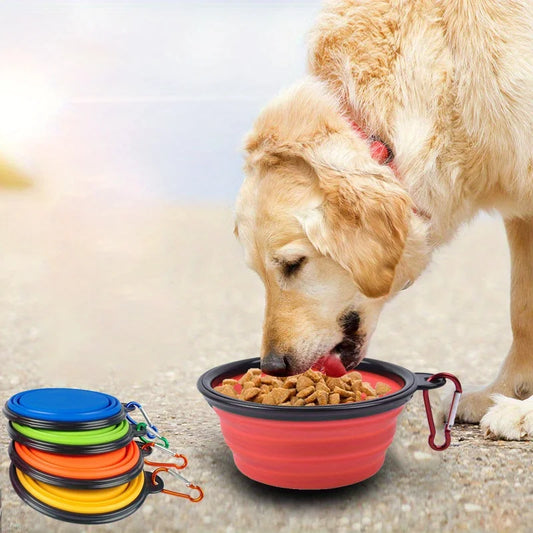 Foldable Silicone Dog Travel Bowl | Food & Water | 7 Colors | Portable