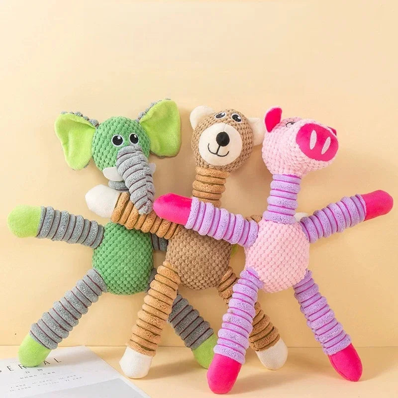 Anxiety-Relief Plush Puppy Toy | Teething Chew | Elephant, Pig & Bear | Small & Medium Dogs