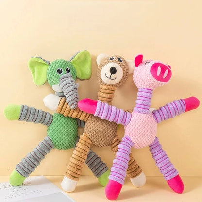 Anxiety-Relief Plush Puppy Toy | Teething Chew | Elephant, Pig & Bear | Small & Medium Dogs