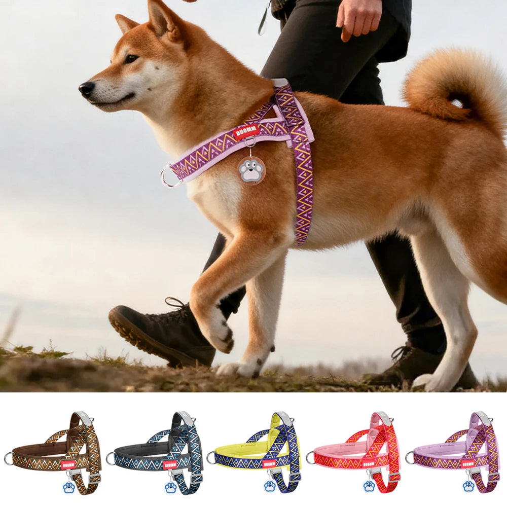Fashion Printed Dog Harness | Soft Padded No-Pull Vest | Handle | Sizes S–XL