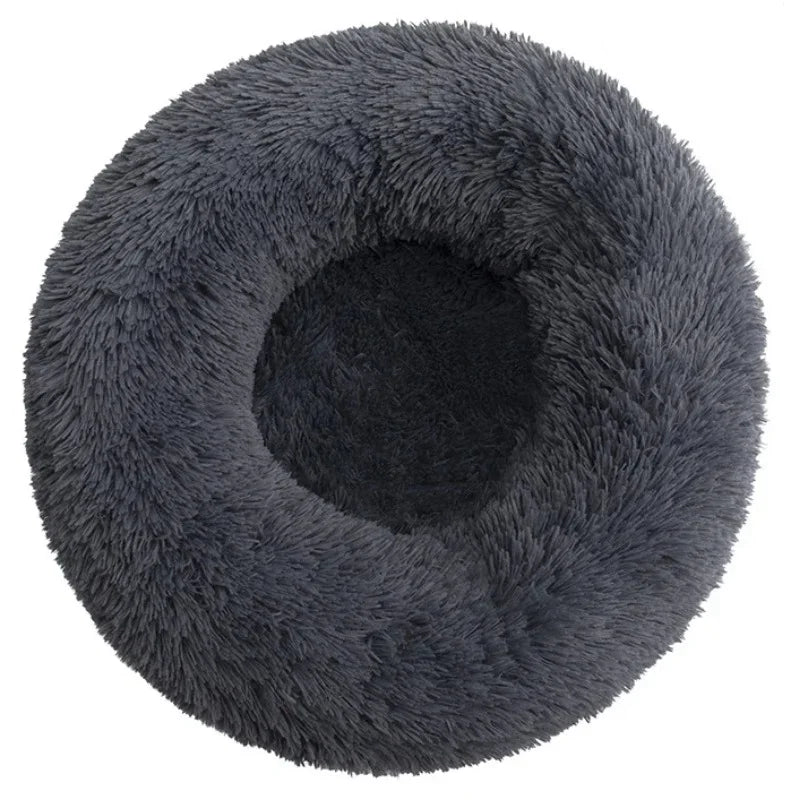 Round Plush Dog & Cat Bed | Non-Slip | Machine Washable | 6 Sizes