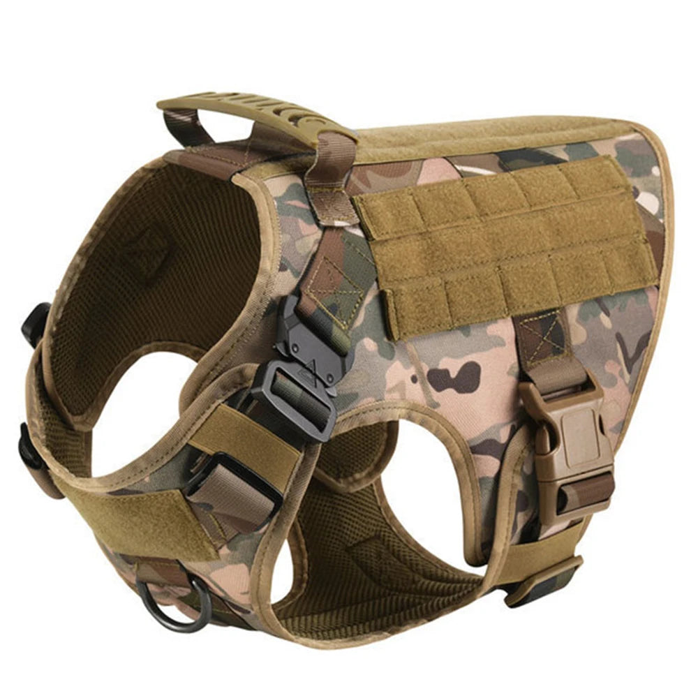 Military Tactical Dog Harness | 1050D Nylon | MOLLE | French Bulldog, Shepherd & More | S–XL