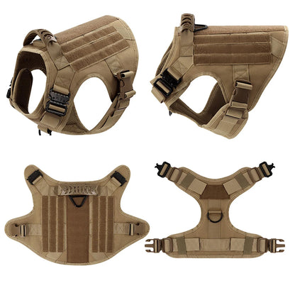 Military Tactical Dog Harness | 1050D Nylon | MOLLE | French Bulldog, Shepherd & More | S–XL