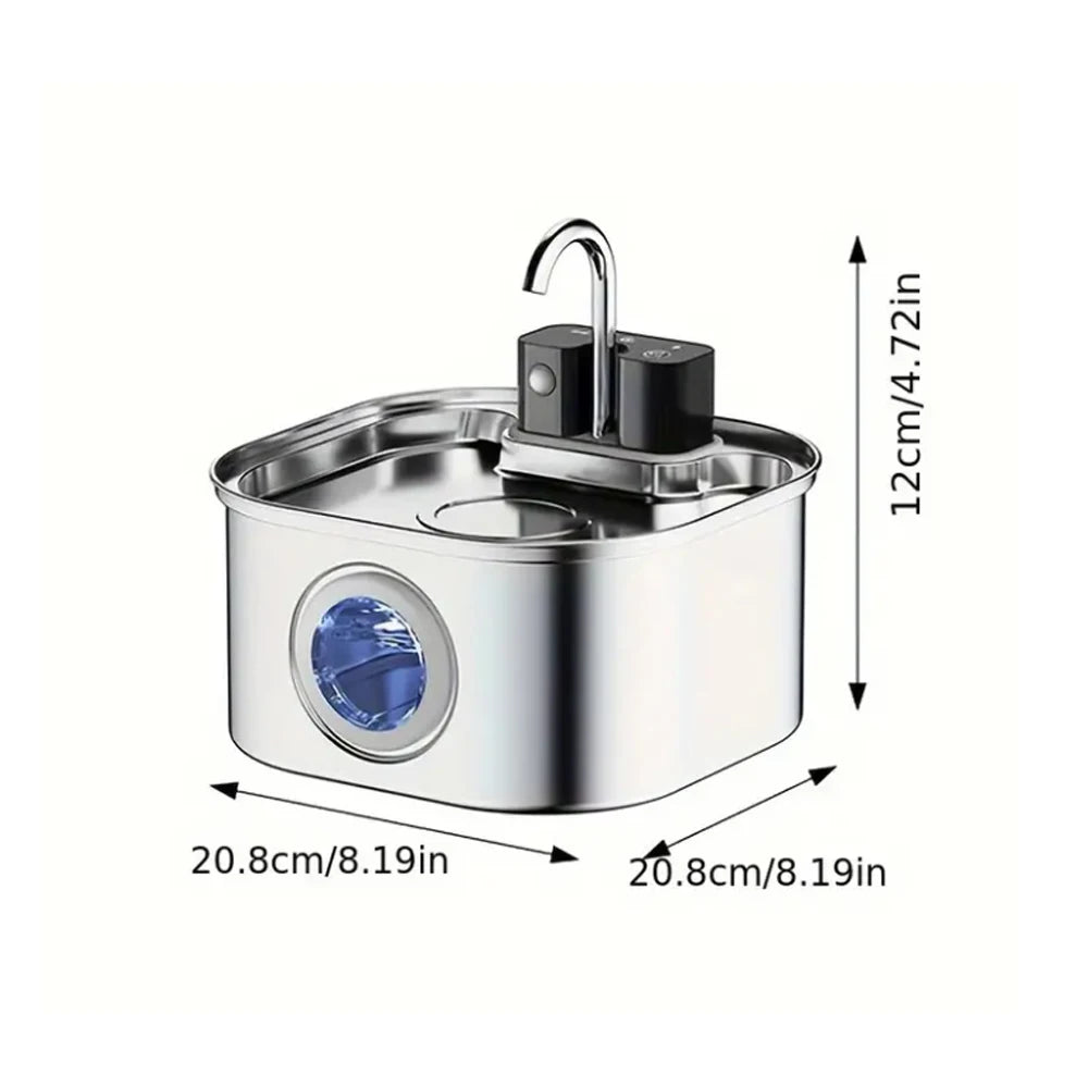 Smart Sensor Pet Water Fountain | 3L Stainless Steel | Wireless Rechargeable | Cat & Dog