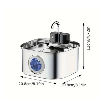 Smart Sensor Pet Water Fountain | 3L Stainless Steel | Wireless Rechargeable | Cat & Dog