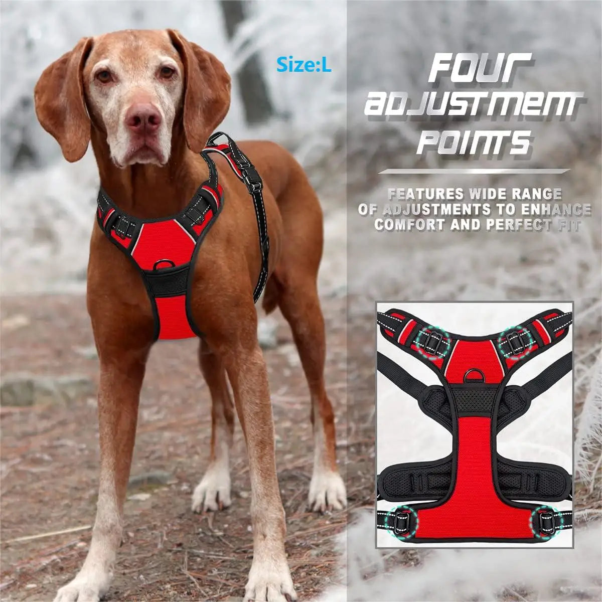 No-Pull Front Clip Dog Harness | Reflective | Handle | All Sizes