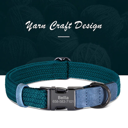 Custom Engraved Dog Collar | Personalized Name & Phone | Nylon | Sizes S–L