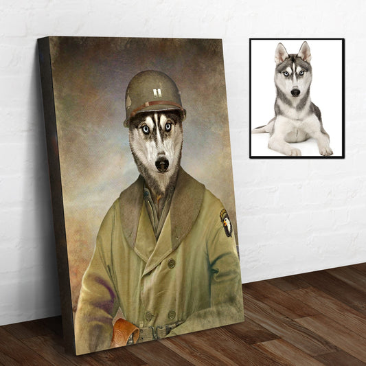 Haustier Husky Militärhund Schild