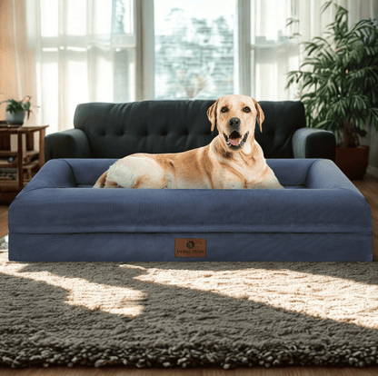 Waterproof Orthopedic Dog Bed – Removable Washable Cover & 4-Side Bolster