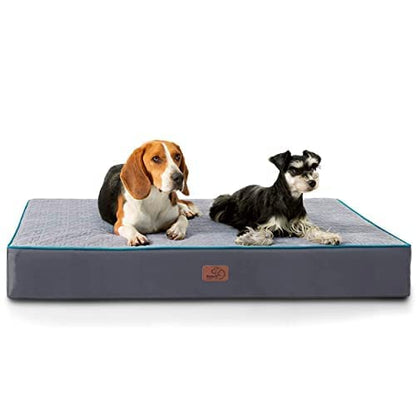 Bedsure Orthopedic Memory Foam Dog Bed – 2-Layer, Waterproof & Washable for Medium Dogs (Grey, 30x20")