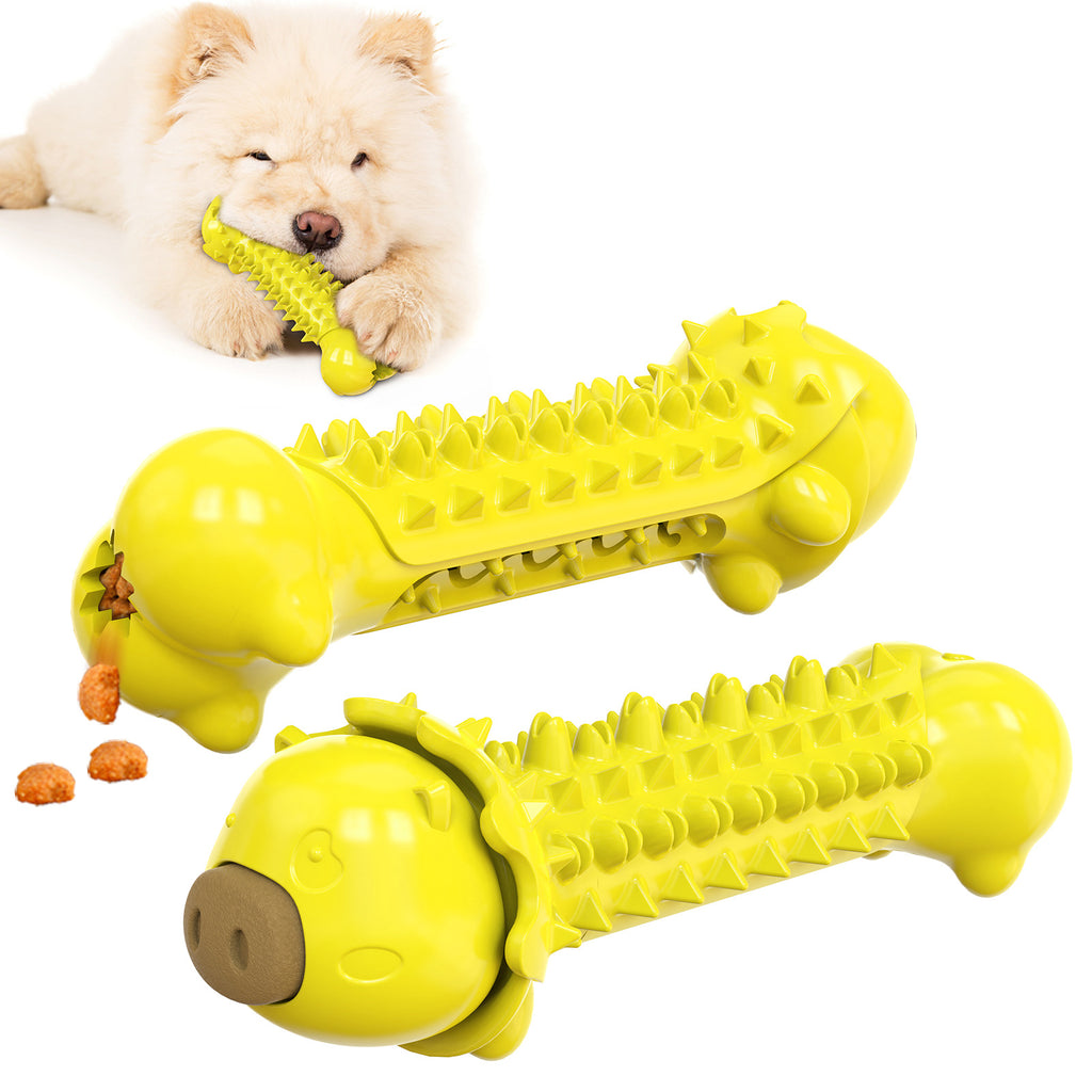 Dog Chew Toy & Toothbrush | Treat-Dispensing Molar Stick, TPR, 3 Colors