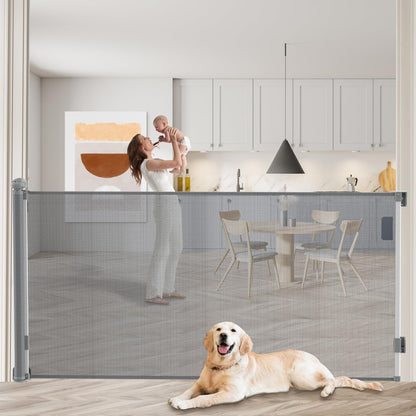 Retractable Baby Gate Mesh Baby Gate Dog Gate 33" Tall Extends up to 120" Wide Child Safety Gate for Doorways Stairs Hallways Indoor/Outdoor