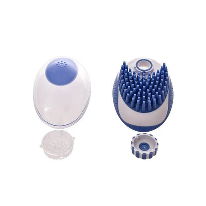 Pet Bath Brush & Massage Comb – Silicone Shampoo Dispenser for Dogs & Cats