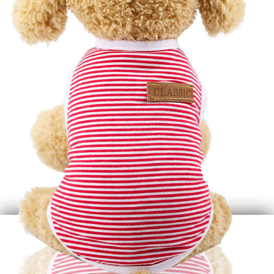 Puppy & Cat Cotton Vest Costume - British Style in Yellow & Pink