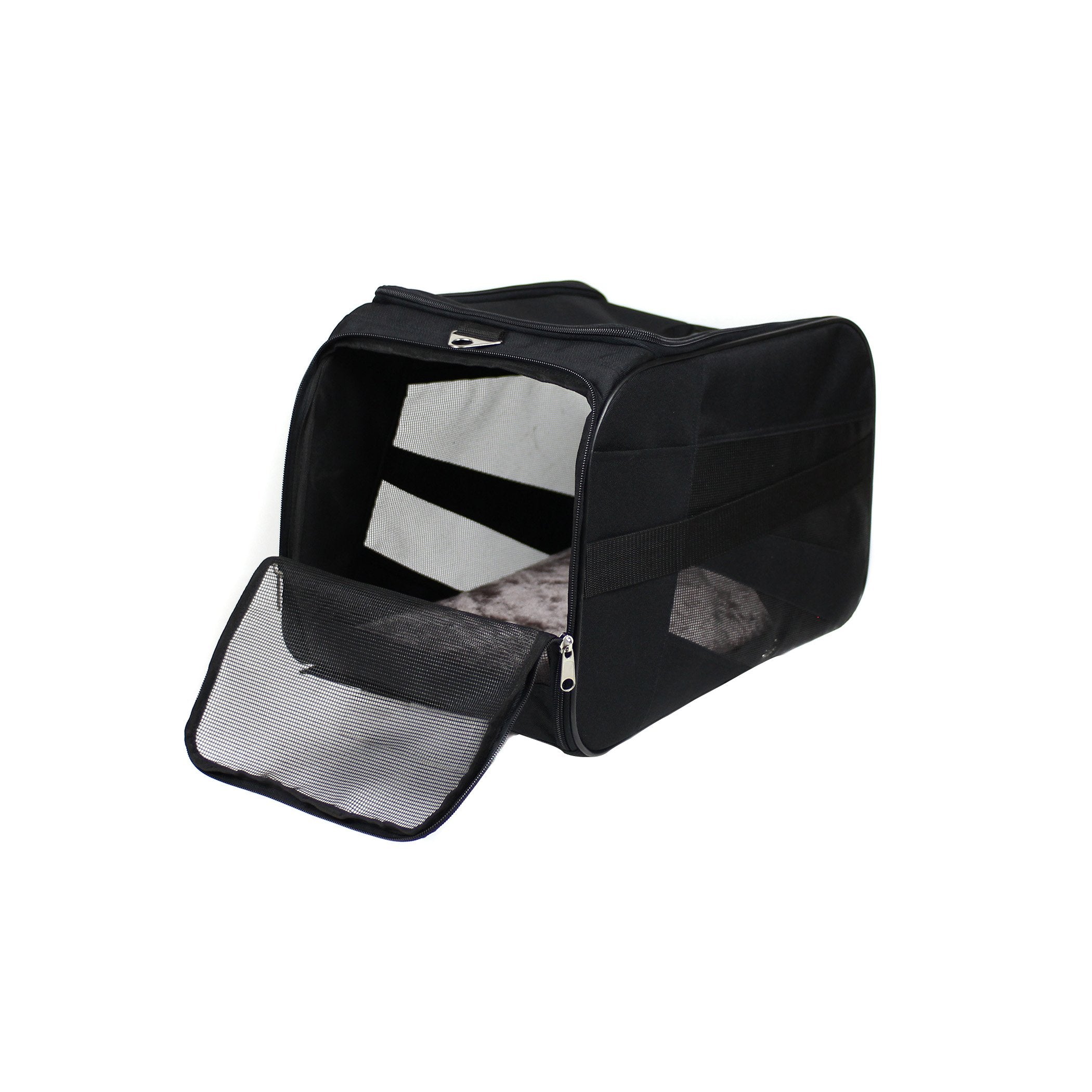 dbest products Pet Smart Cart Carrier Medium Black Soft Sided Collapsible Folding Travel Bag Dog Cat Airline Approved Tote Luggage Backpack