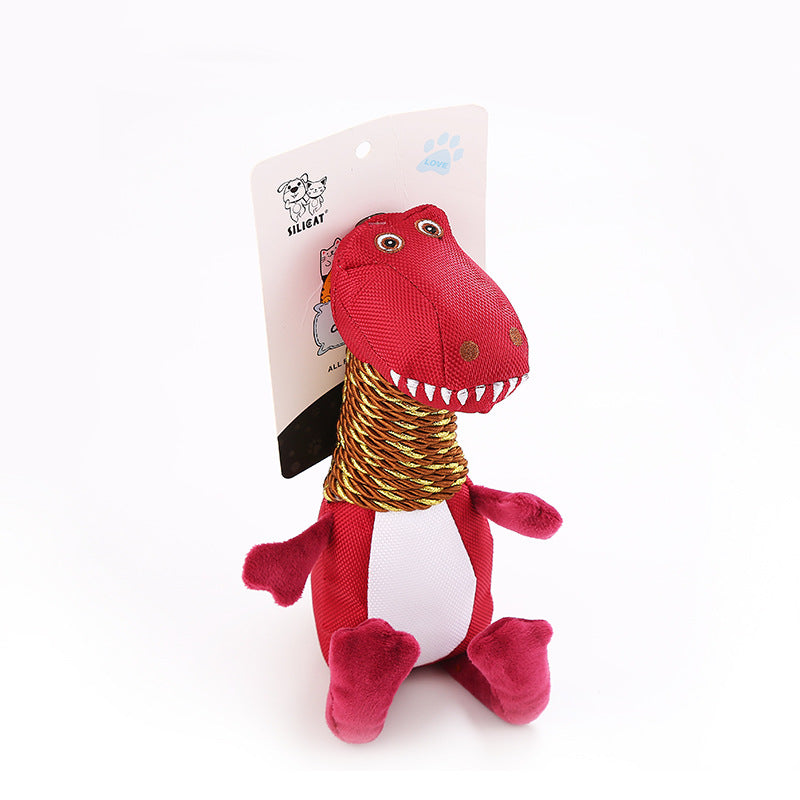 Dinosaur Plush Dog Toy – Squeaky Chew Toy for Dogs