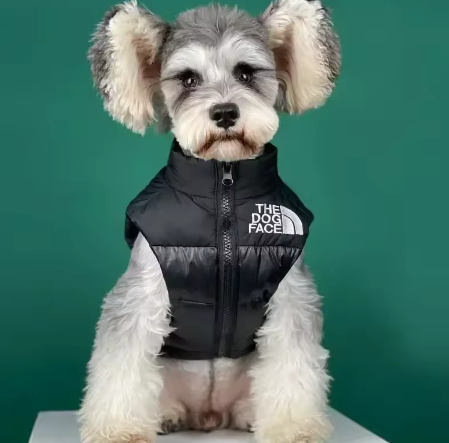Dog Down Vest Jacket - Warm Sleeveless Winter Coat for Dogs in Black