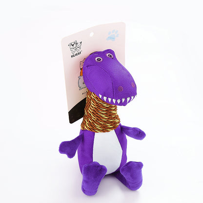 Dinosaur Plush Dog Toy – Squeaky Chew Toy for Dogs